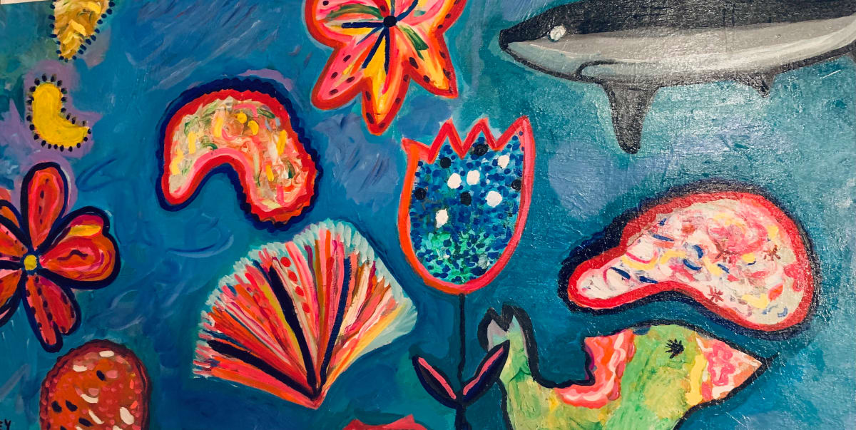 Magic ocean by Janet Borders  Image: Oceanic worlds deep within the ocean - acrylic on canvas 