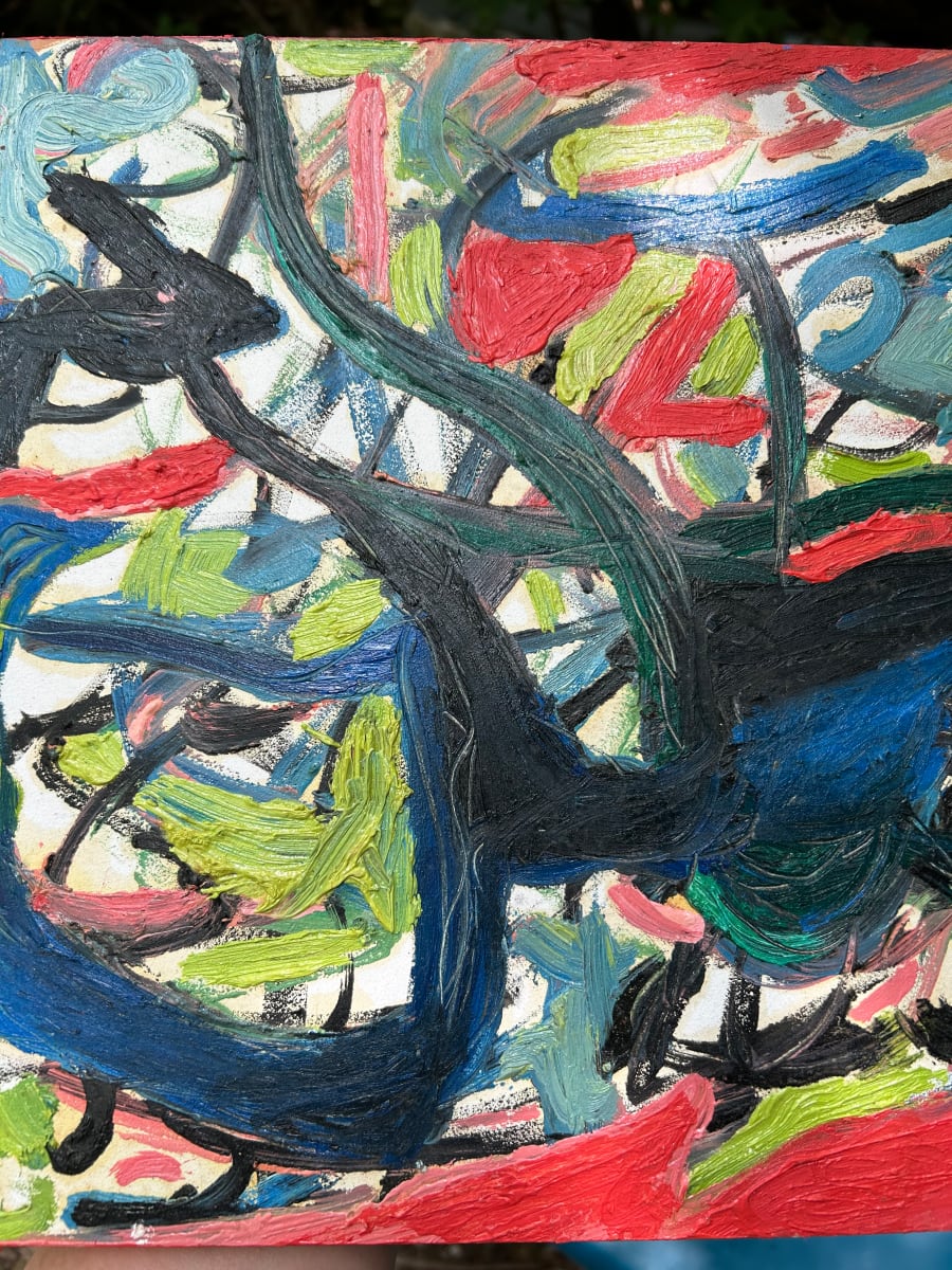 Once upon a time by Janet Borders  Image: Painting was an abstract when I looked at it today it reminded me of a snake It also has hearts in it.