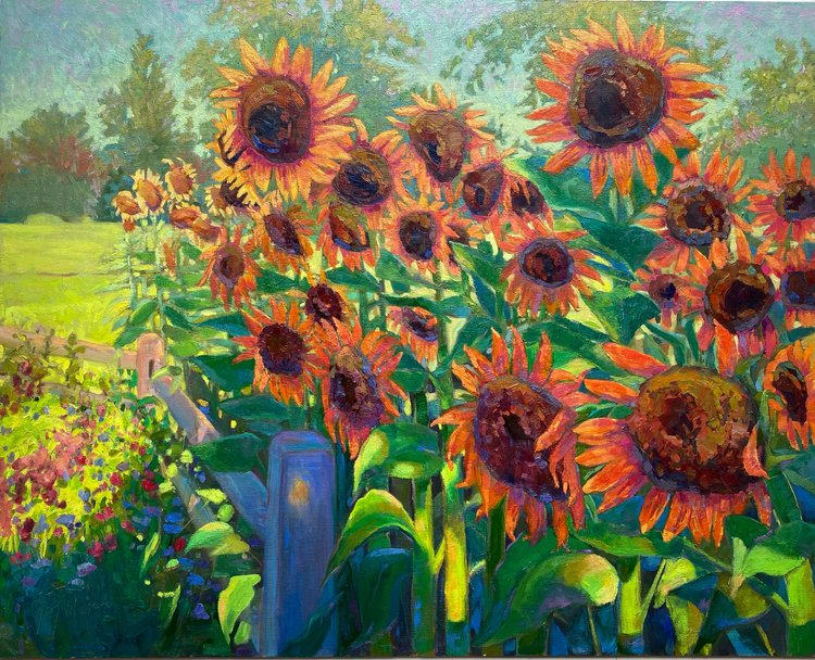 Sunflowers in the Morning by Janice Gay Maker 