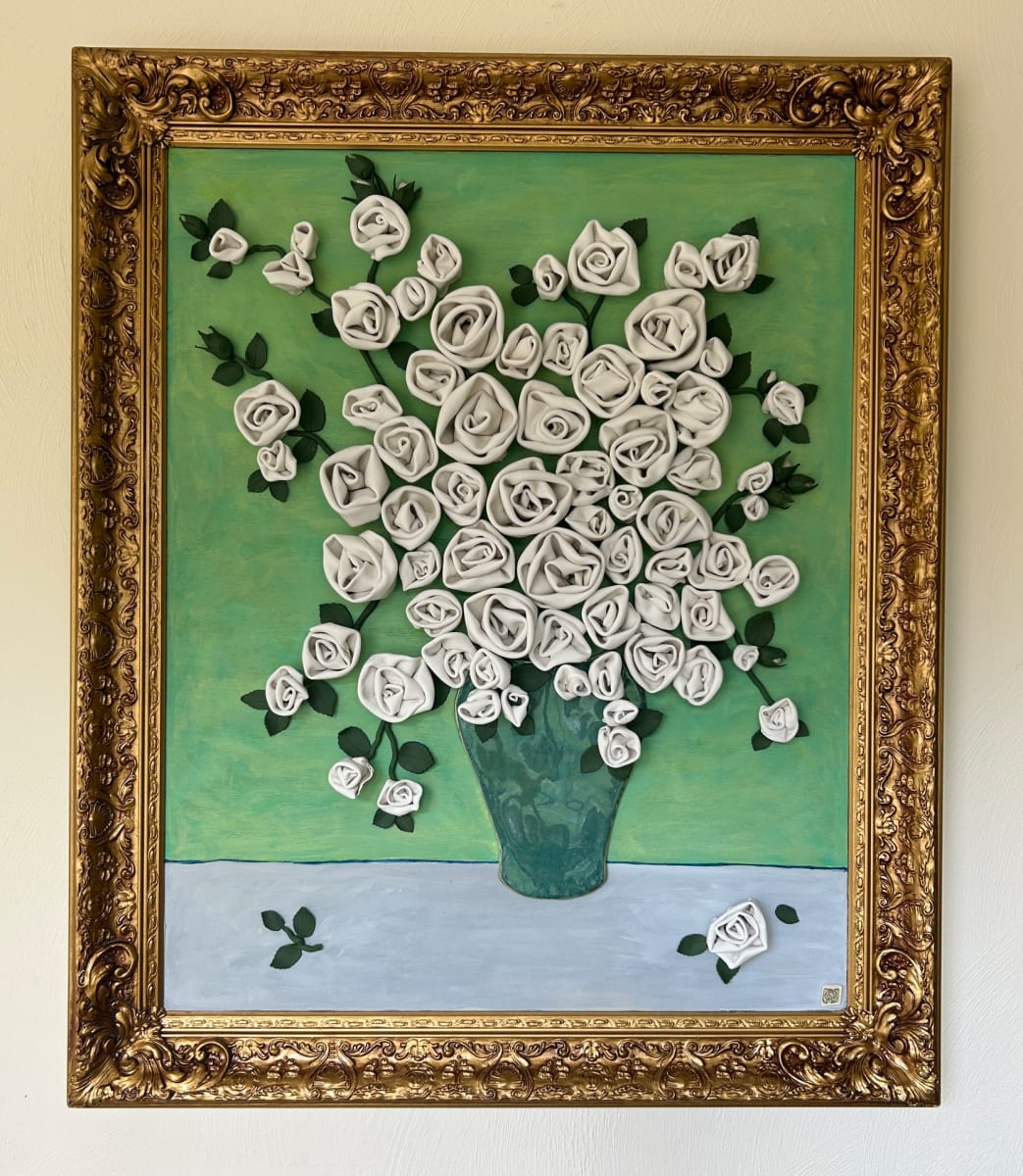 If Van Gogh Painted with Porcelain - Roses by Nicola Cornford 