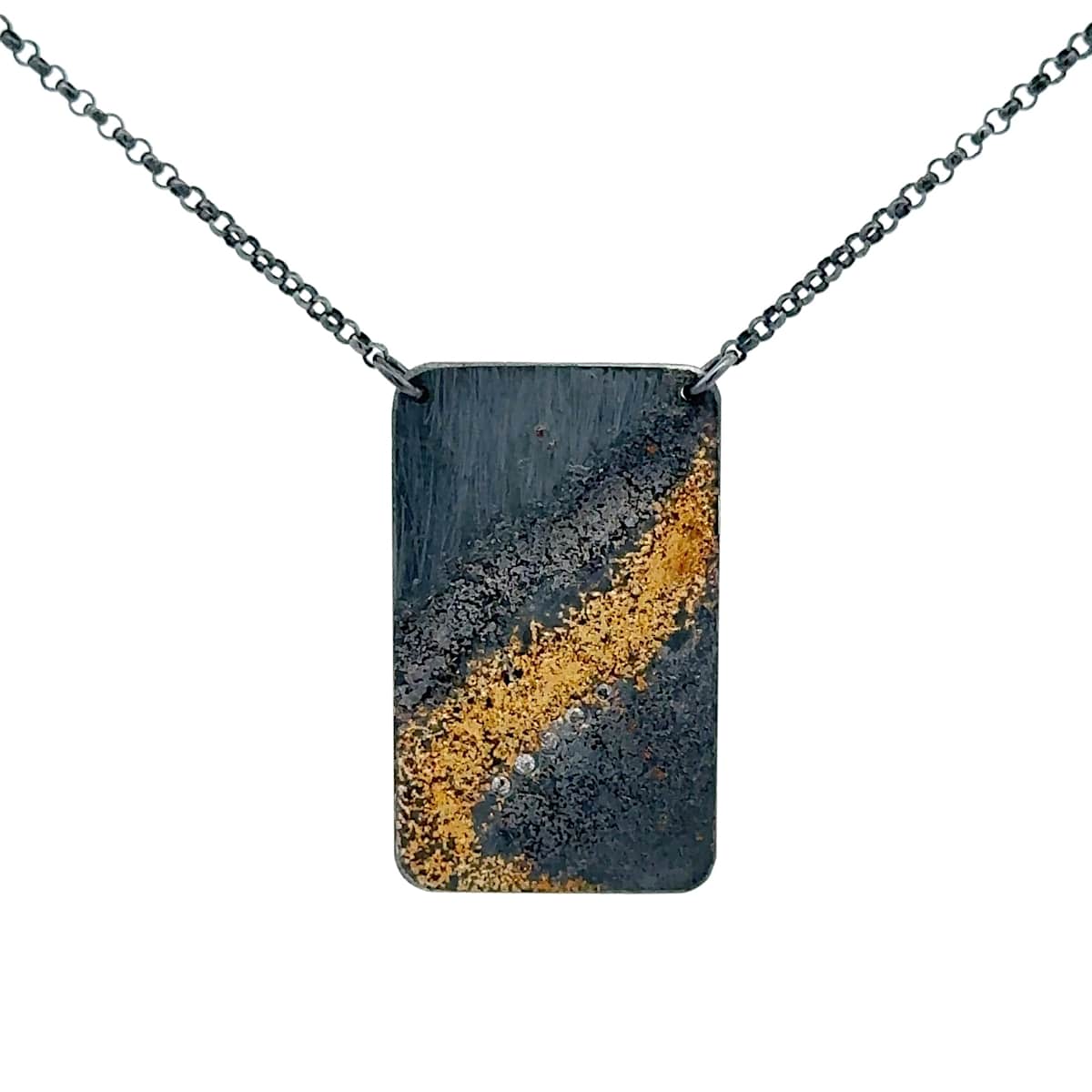 Diagonal Vein Tag Necklace by Chapin Dimond 