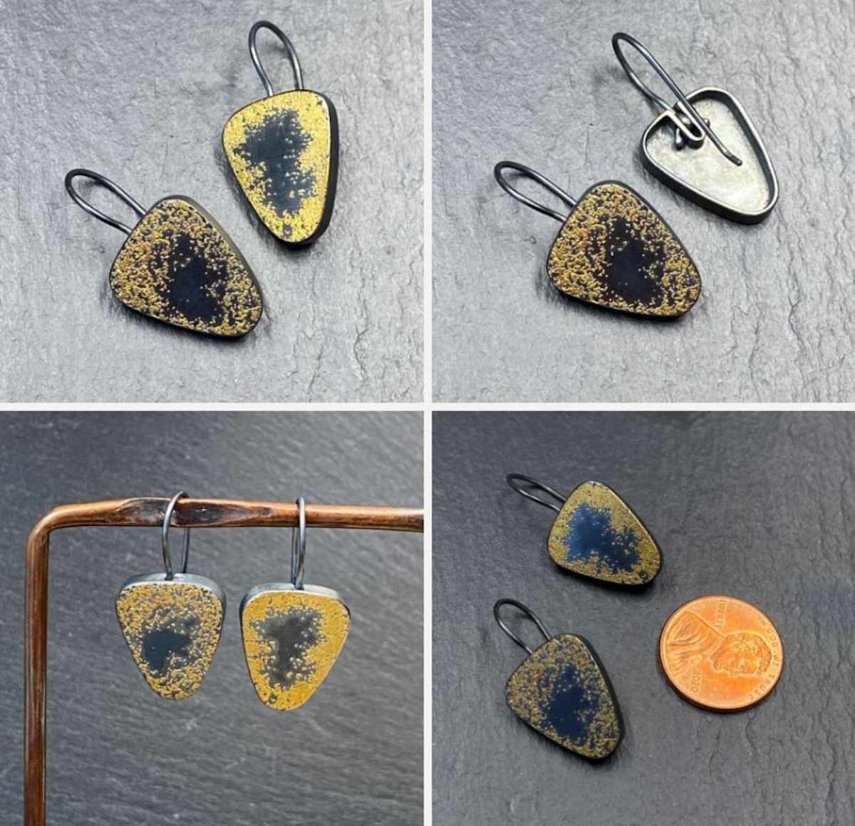 Vein Dust Frame Earrings by Chapin Dimond 