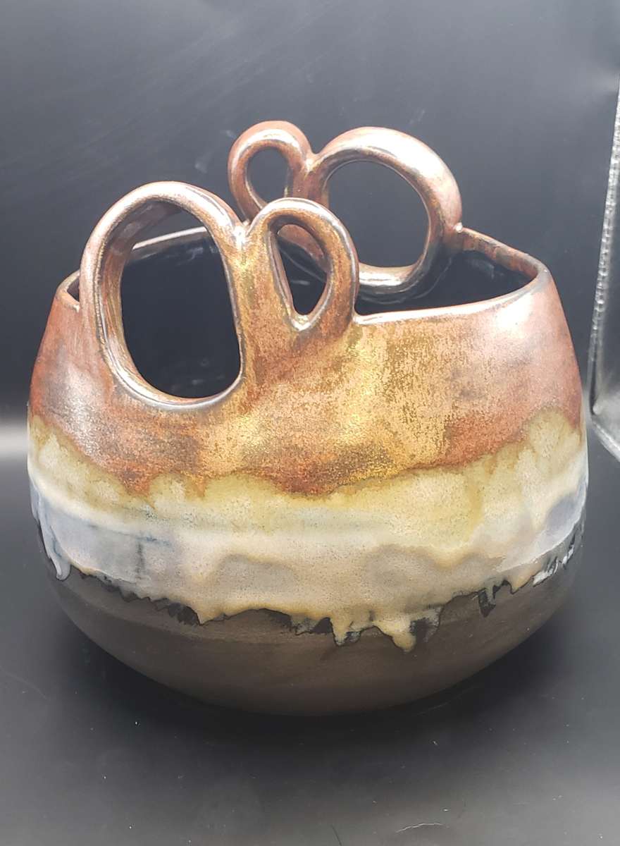 Double Handled Copper Bowl by Yvonne Hilliard-Bradley, Image 5.