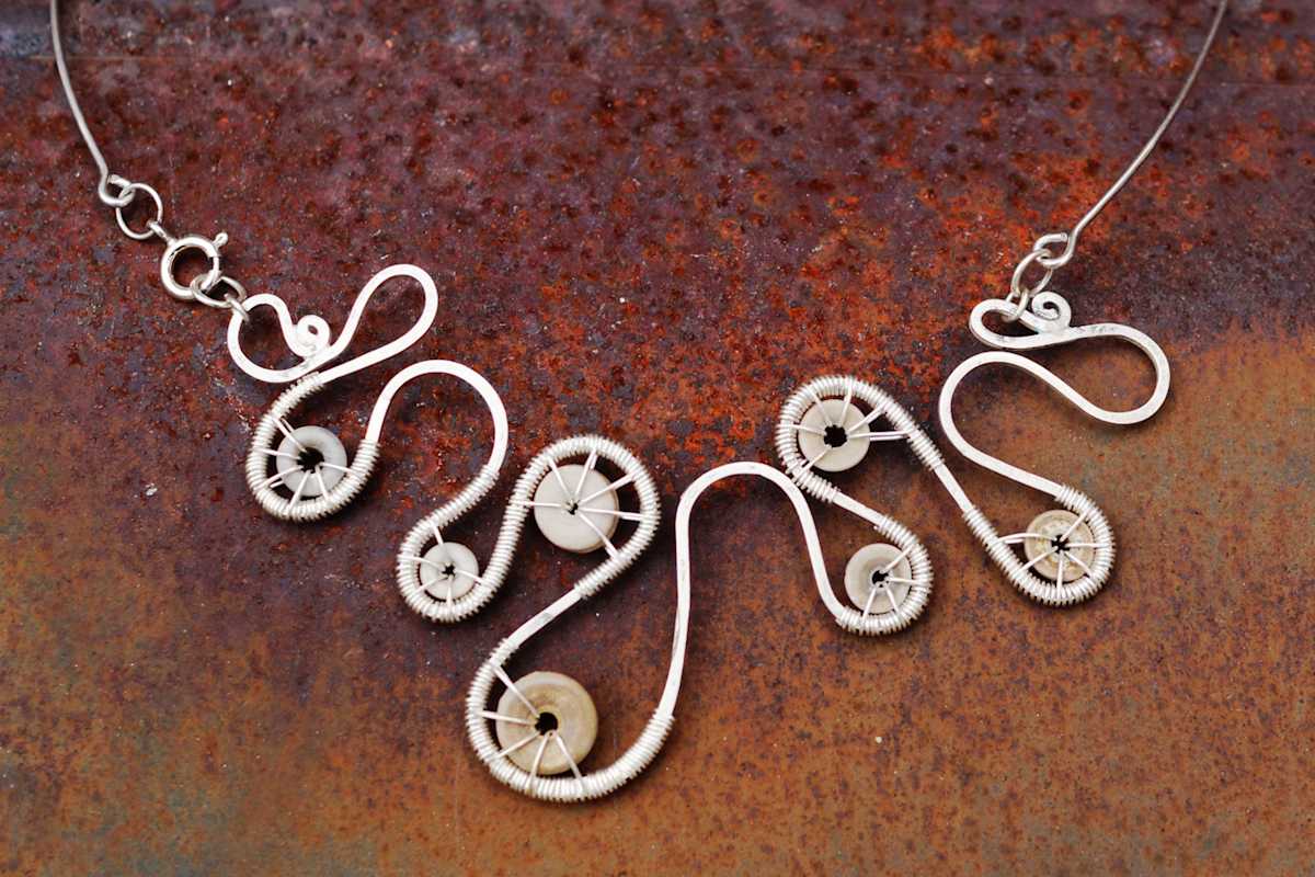 Waves of Lake Michigan Necklace by Cornelia Wende 
