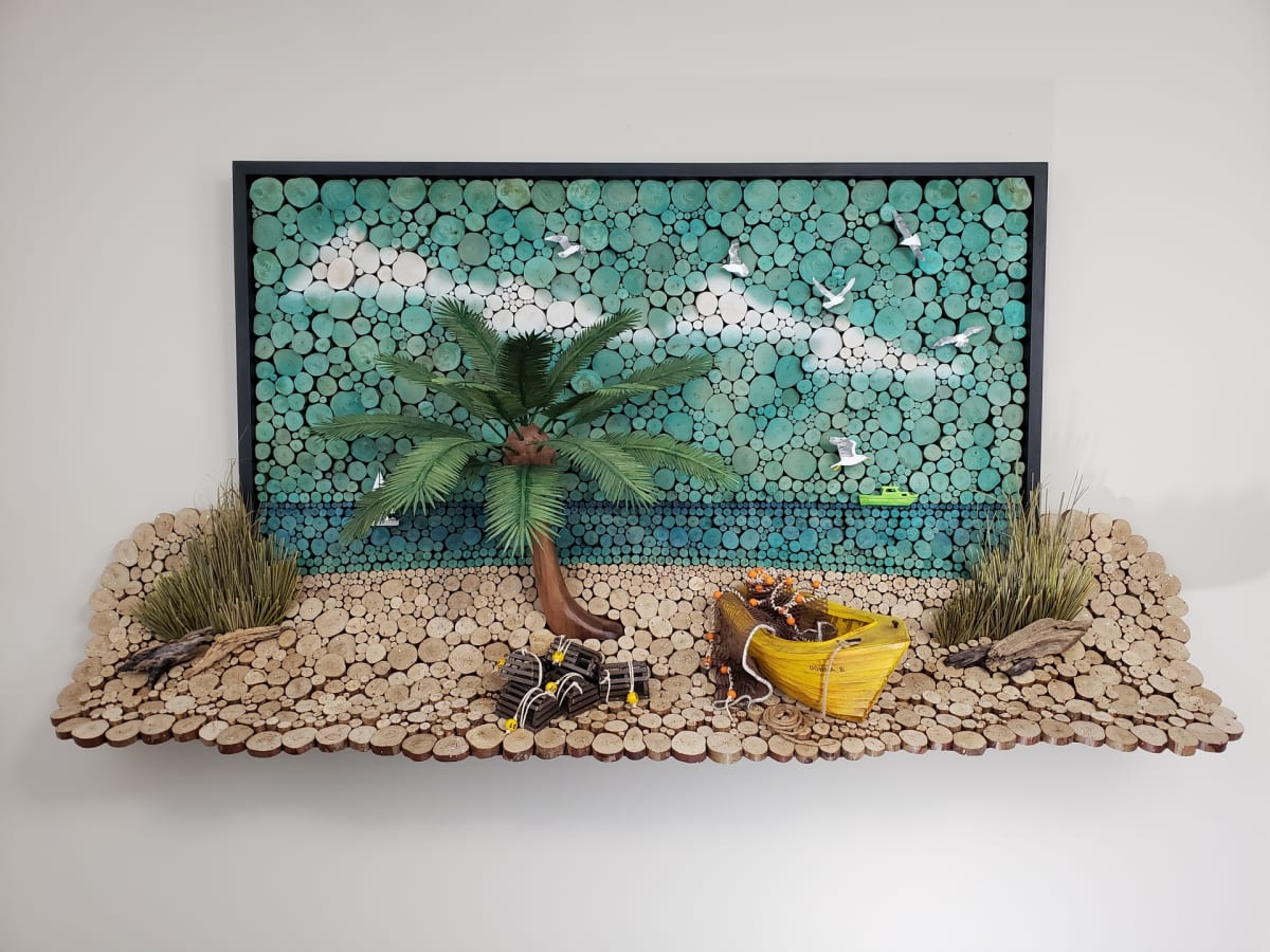 Tropical Beach by John Hicks 