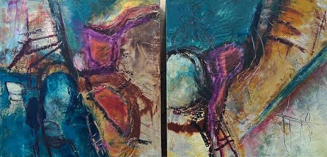 Urban Echoes Diptych by Jorge A. Saenz 