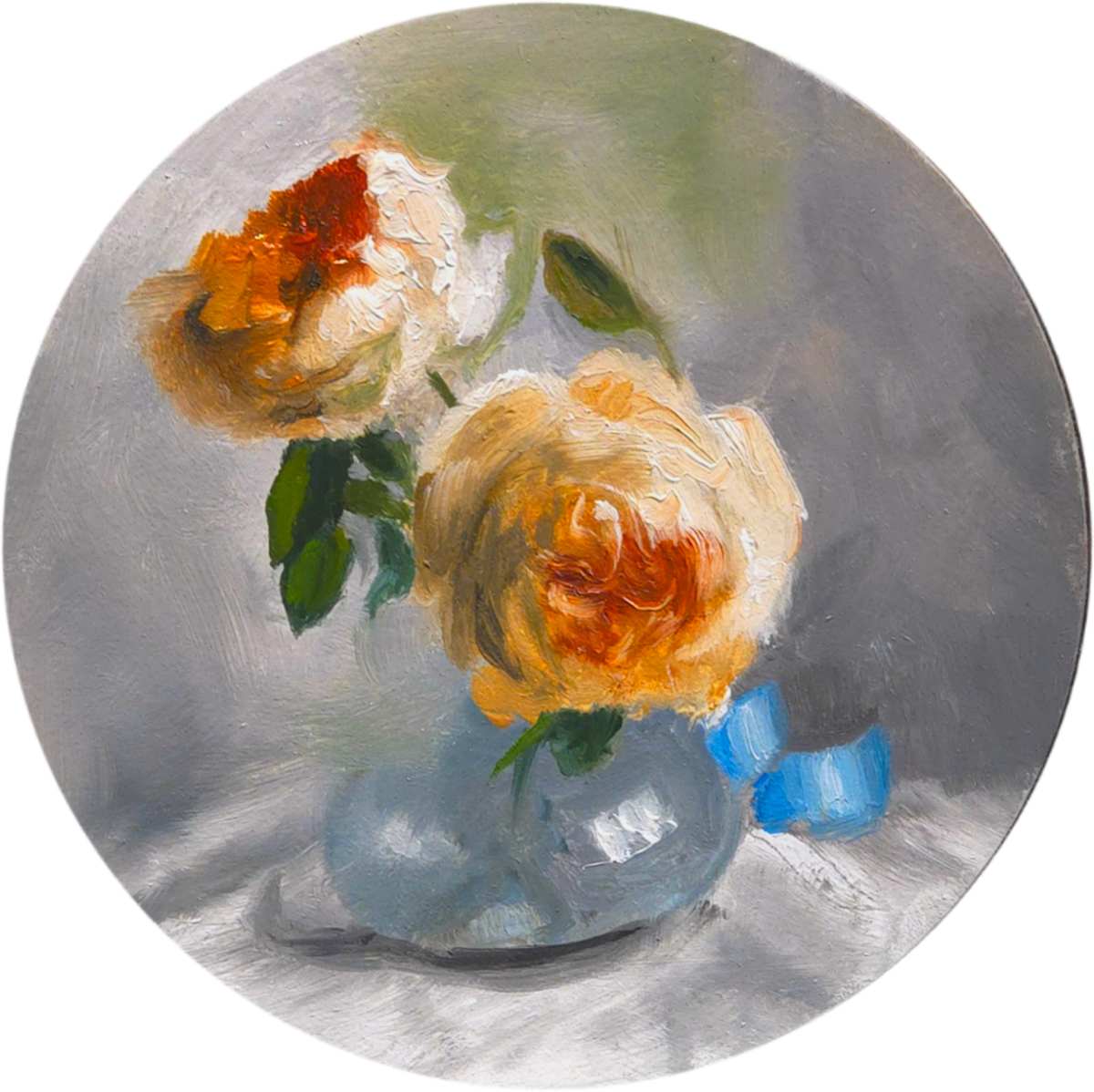 Bathsheba by Catherine Mills  Image: Bathsheba, oil on aluminum panel, 4 x 4 inches