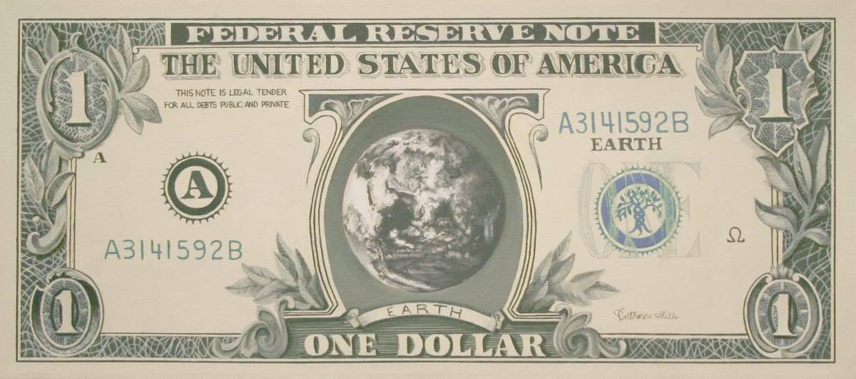 Dollar Store Earth  Image: Dollar Store Earth, 16.5 x 36.5 inches, oil on canvas, framed 2014