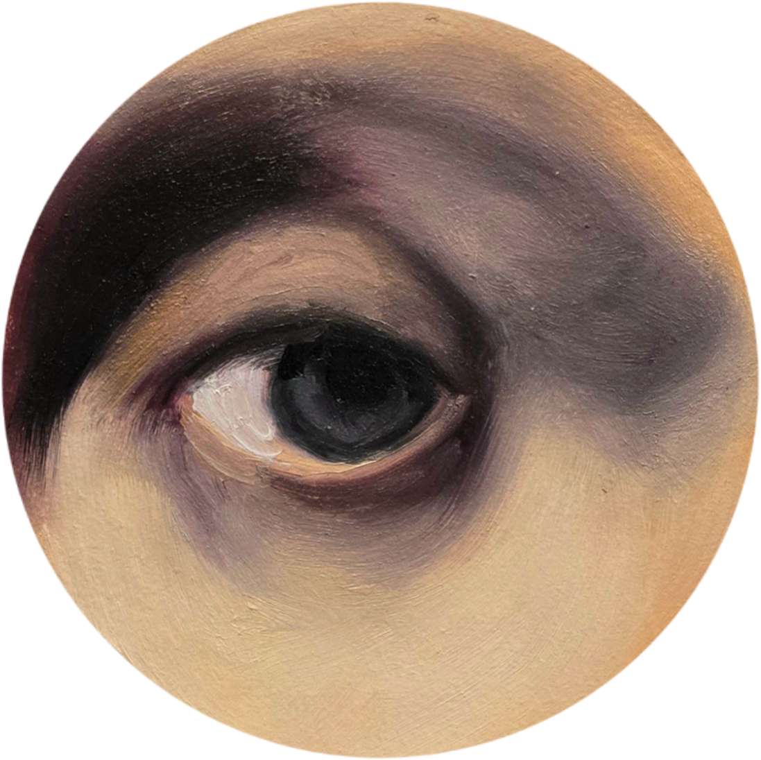 Jaded Eye by Catherine Mills  Image: Jaded Eye, oil on aluminum panel, 4 x 4 inches