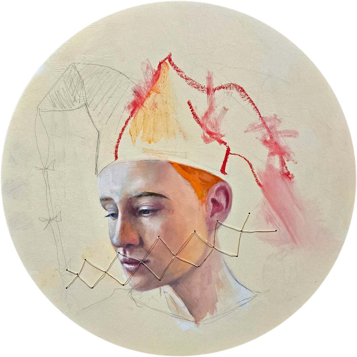 Jest by Catherine Mills  Image: Jest,  16 x 16 inches Oil on alupanel
