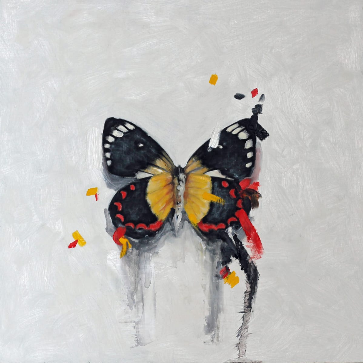 Mondrian Flies Away  Image: mondrian Flies Away, oil on wood panel, 12 x 12 inches