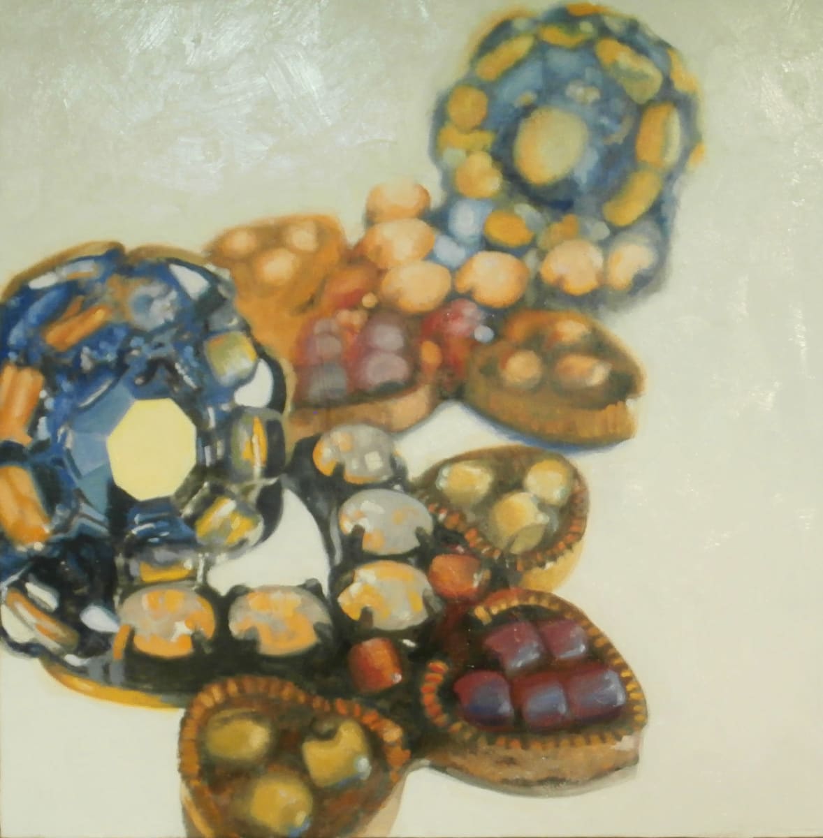 My Jewelled Heart by Catherine Mills  Image: My Jewelled Heart, oil on wood panel, 10 x 10 inches, framed