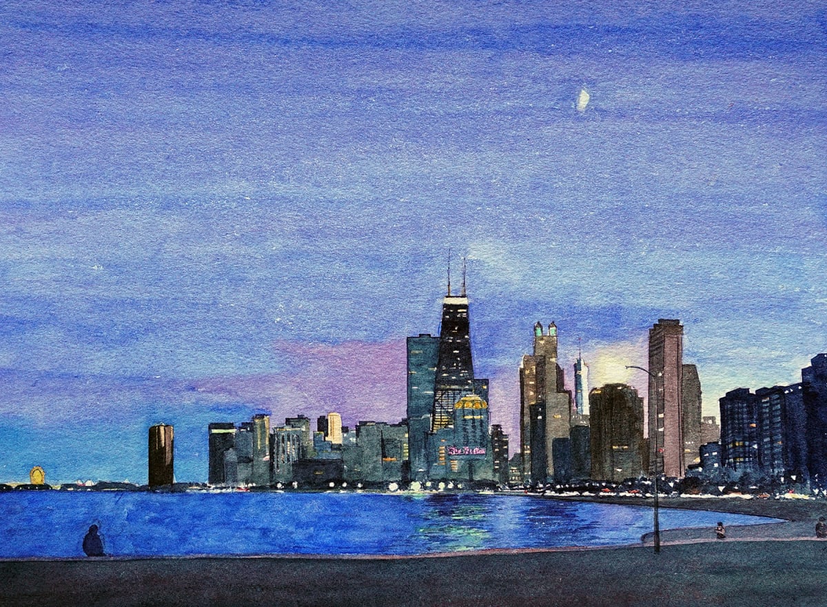 Moon Over Lake Michigan, Image 13.