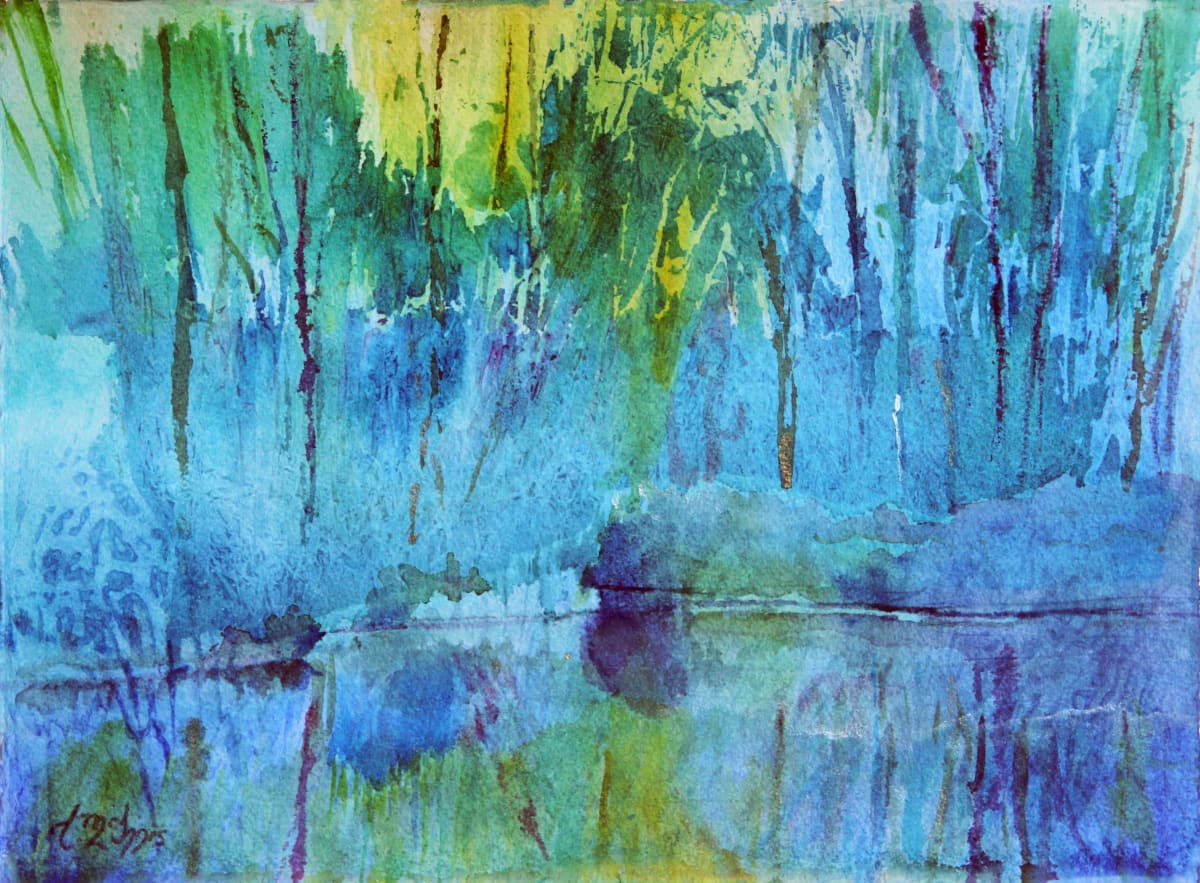 Bayou Turqoise by Theresia McInnis  Image: Restful and peaceful colors both cool and inspire in this abstract bayou scene.