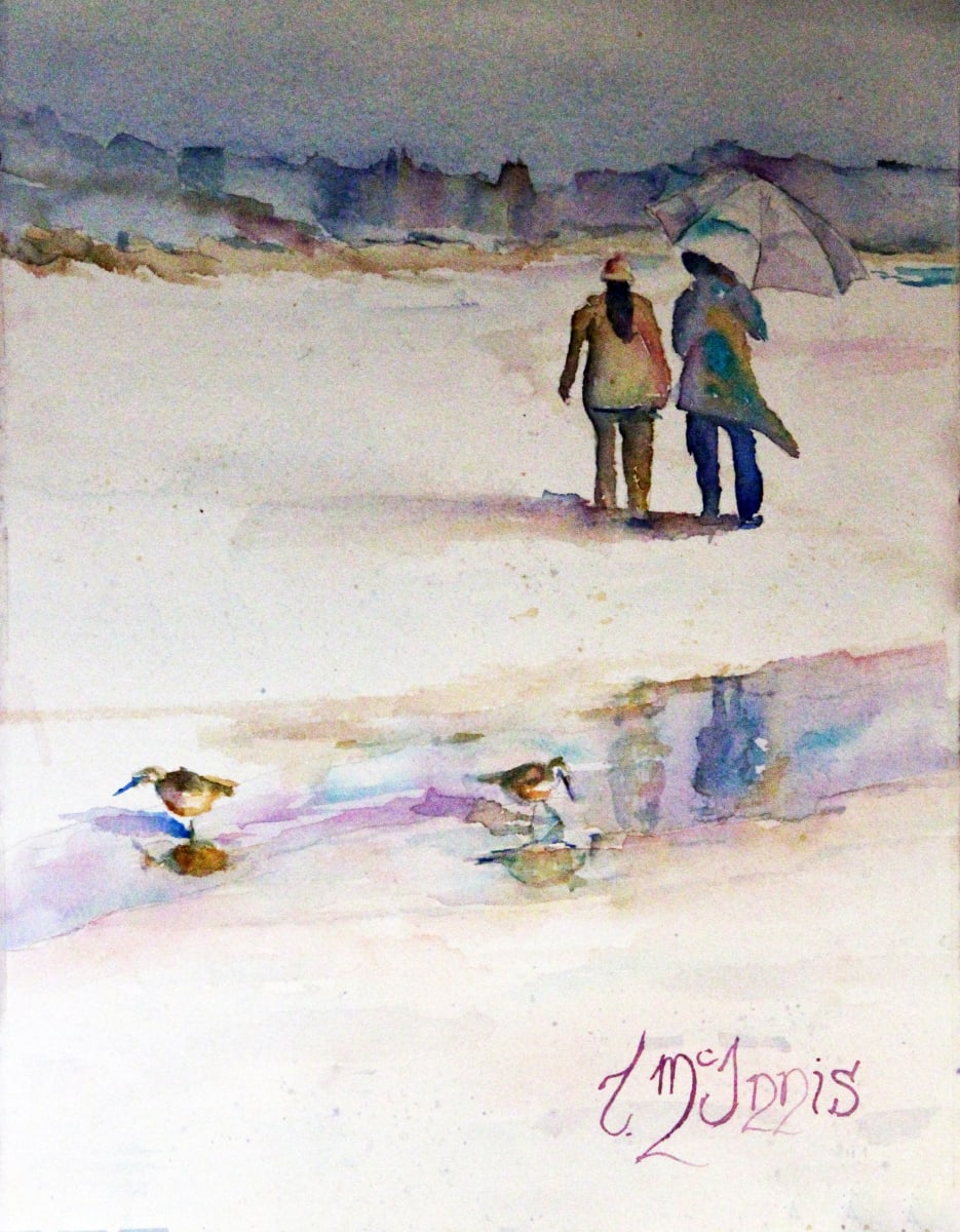 Beach Combing Umbrella by Theresia McInnis 