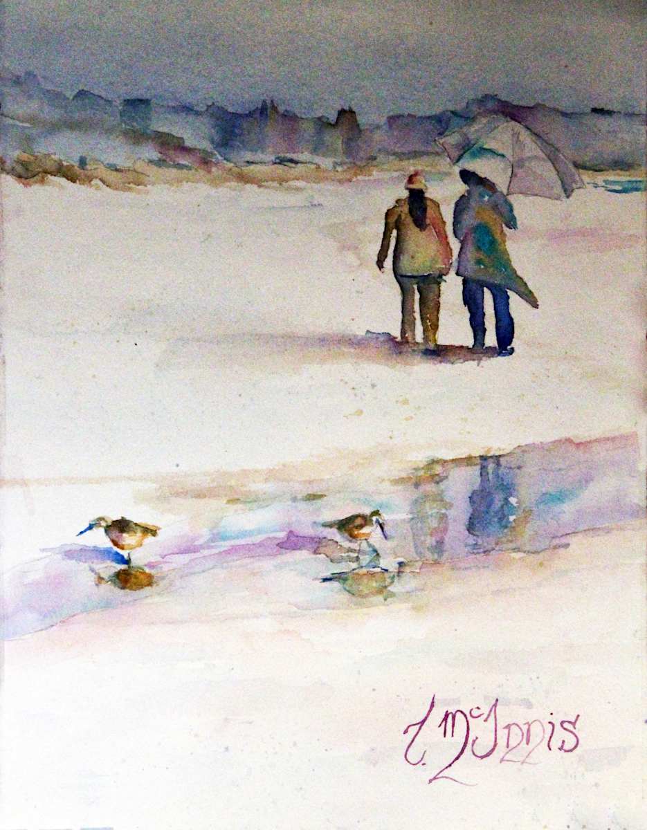 Beach Combing Umbrella by Theresia McInnis, Image 1.