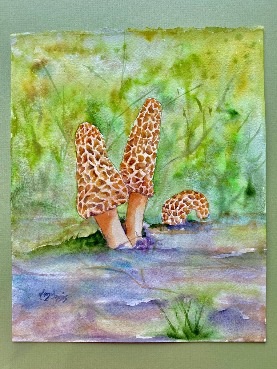Morels in Green by Theresia McInnis  Image: Morels in bright green 