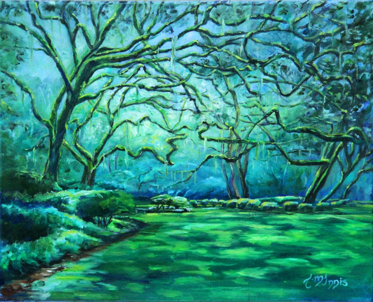 Eden's glow  Image: Back lit centuries old oaks gave me a ethereal glowing show.