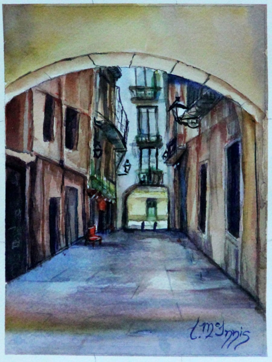El born alley  Image: El Born alley of Barcelona has narrow medieval streets.