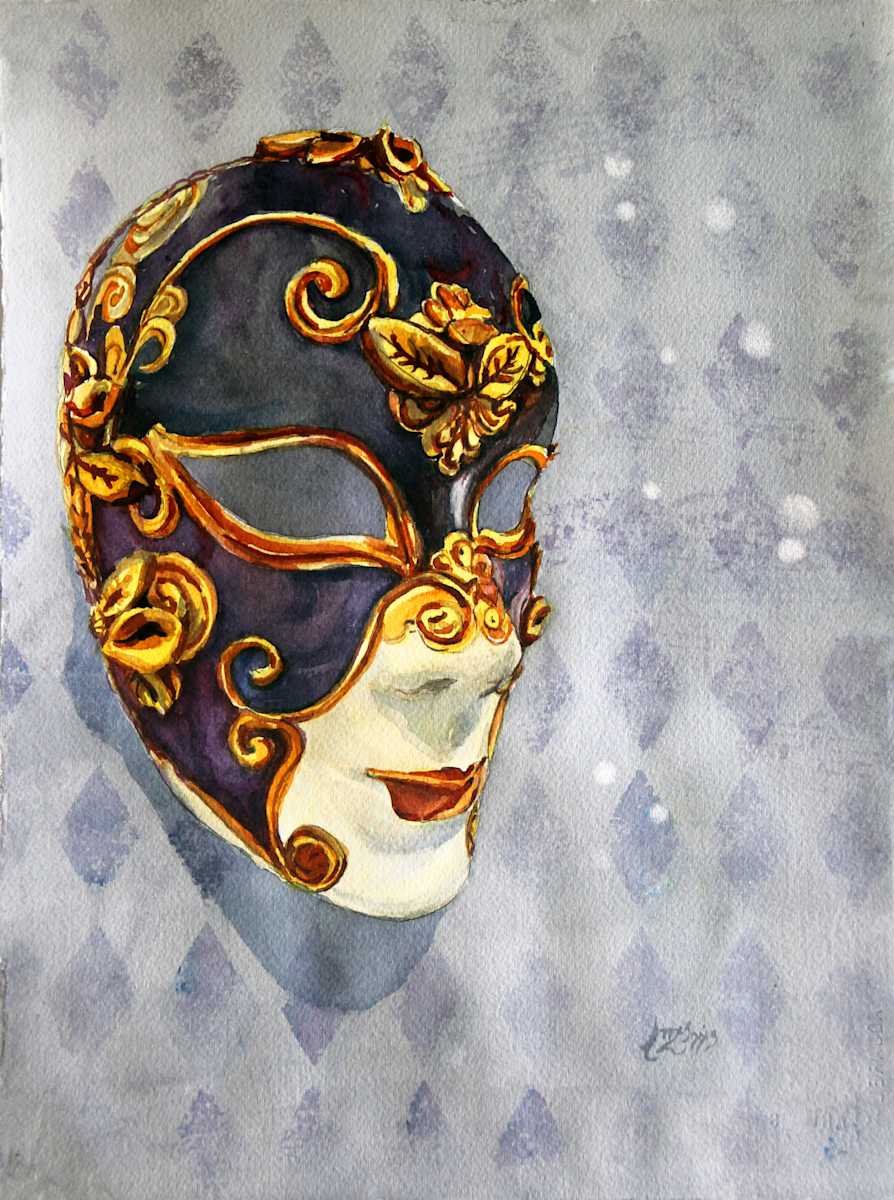 Harlequin Mask Left by Theresia McInnis, Image 1.