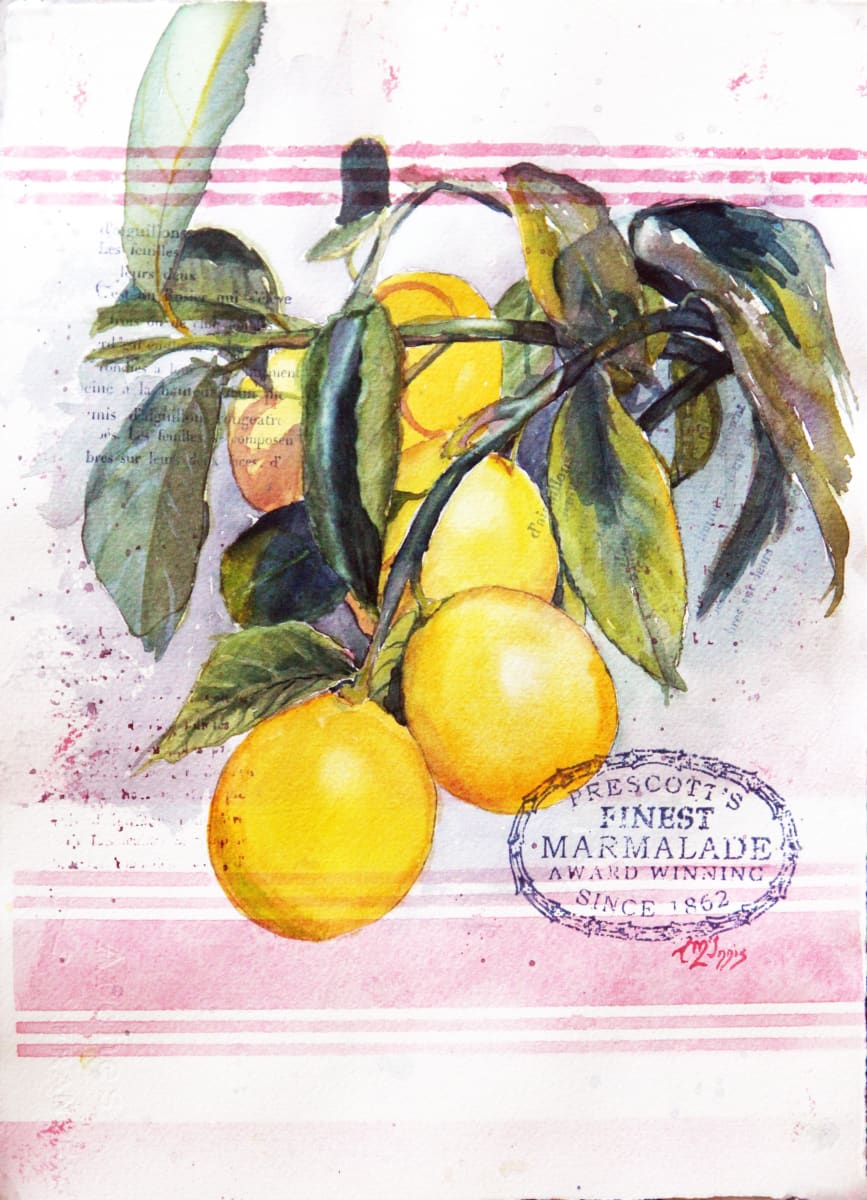 Lemon Marmalade by Theresia McInnis  Image: Designed in the French tea towel design this is a fun piece for any fruit lover!