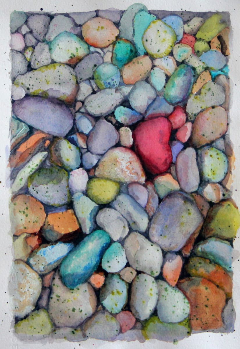 Rock my Heart by Theresia McInnis  Image: This heart shaped stone lay among the others on the isle of Iona. Iona has a long and illustrious history and is well known as being ‘The Cradle of Christianity’ in Scotland. Known as Columba ’s tears or mermaid’s tears the greenstones are a prized reward for whiling away a day or two along the island’s shores. Equally beautiful is Iona’s white marble and the quartz intruded sedimentary stone found on the south west side of the island.