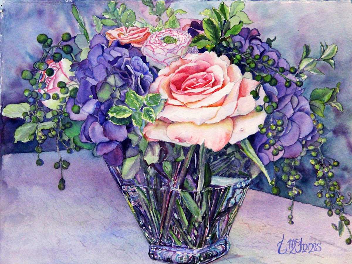 Rose and Hydrangea, Image 1.