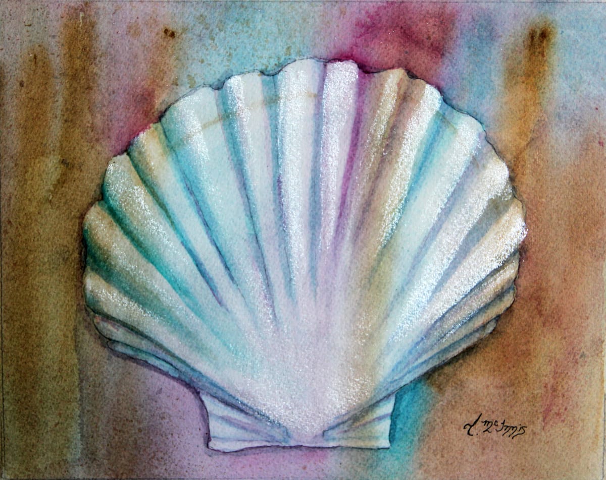 Scallop Shell in Pastel  Image: Scallop Shells 8x10