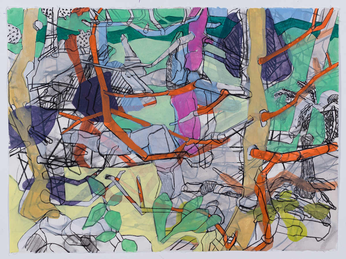 Second Passage by Eric Reinemann  Image: 22x30, acrylic and graphite on paper, 2025. From ATZR