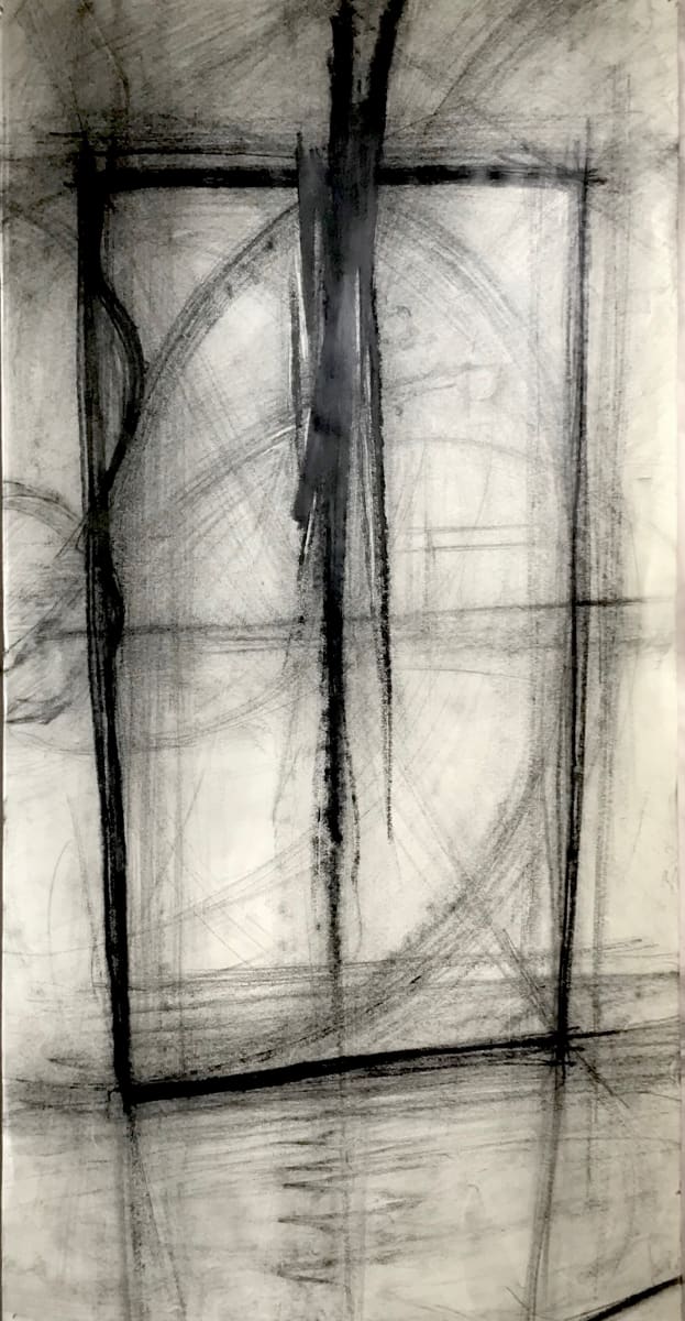 Abstraction on a theme (Scored Concrete Block), EMB Movement and Abstraction, 2022, 72 x 36inch, Graphite on paper. ©2023 Mark Gerard McKee.jpg by Mark Gerard McKee  Image: 2022.08.14, .Abstraction on a theme (Scored Concrete Block), EMB Movement and Abstraction, 2022, 72 x 36inch, Graphite on paper. ©2023 Mark Gerard McKee.jpg