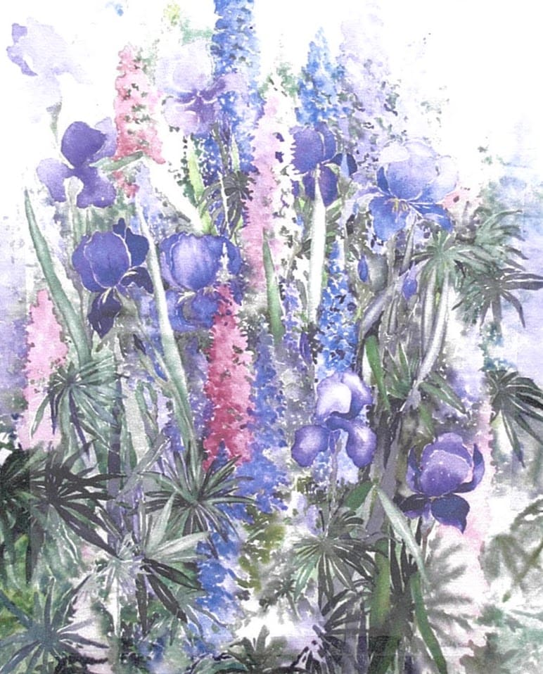 Untitled (Lupins and Irises) by Joan Duffy-Nabb 