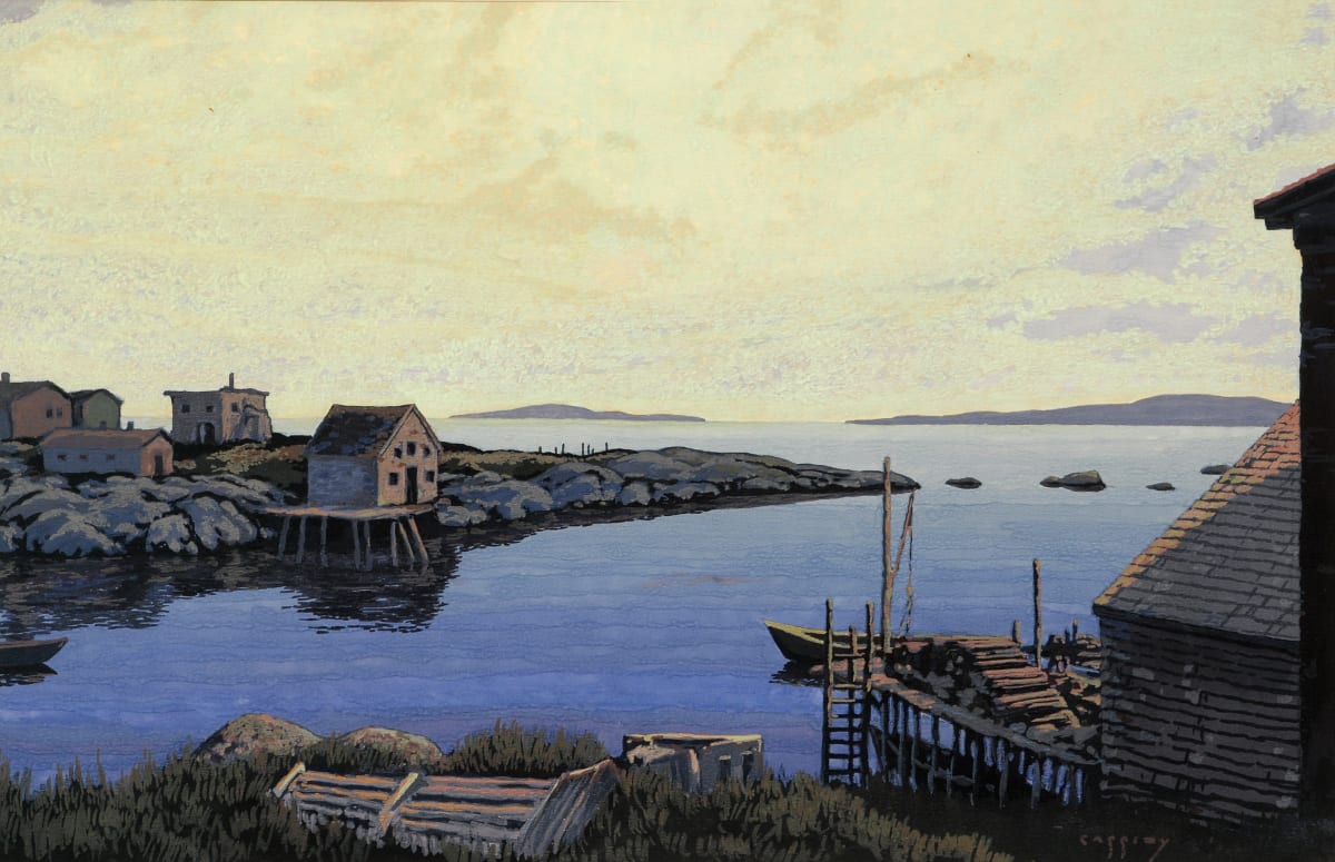 Peggy's Cove by George Cassidy  Image: An evening view of Peggy's Cove and surrounding fishing village