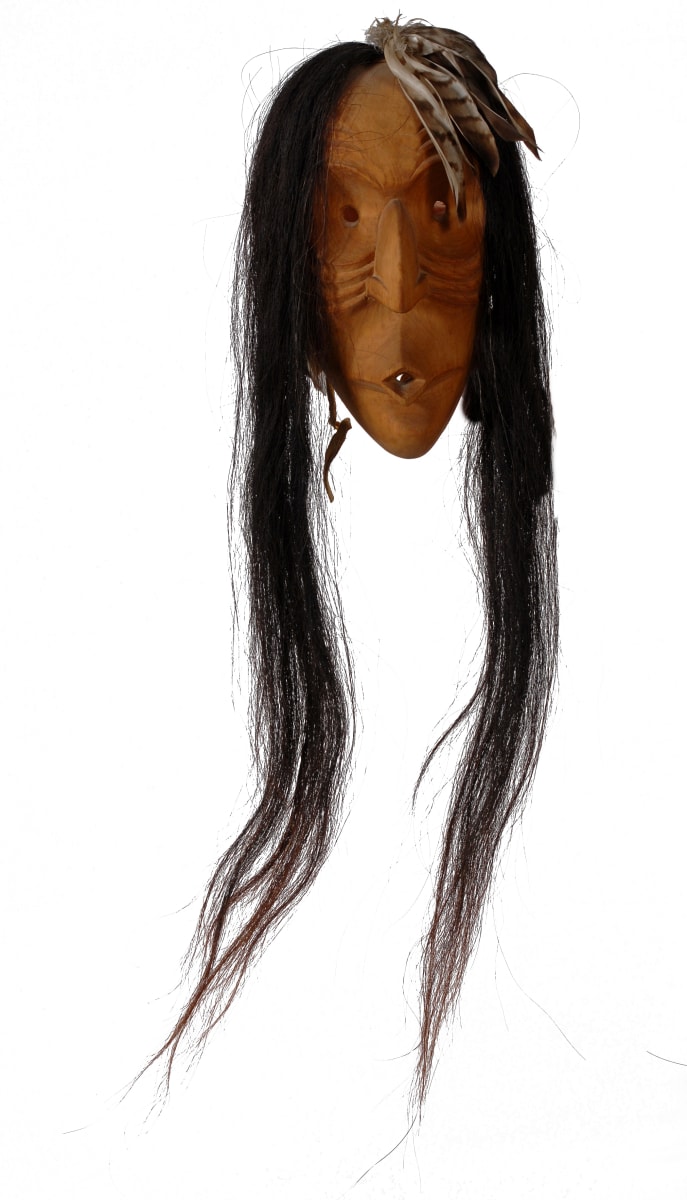 Untitled (Orange Mask with Long Hair) by Six Nations Reserve 