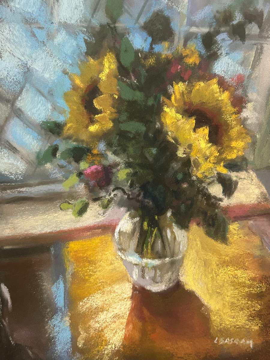 Sunflowers in the Light by Laurie Basham 