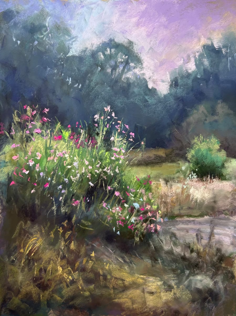 Wildflowers be the Pond 12x16 by Laurie Basham 