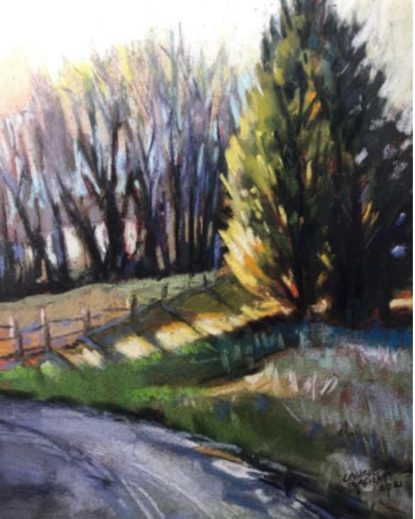 Phelps Farm Walk     9x12 by Laurie Basham 