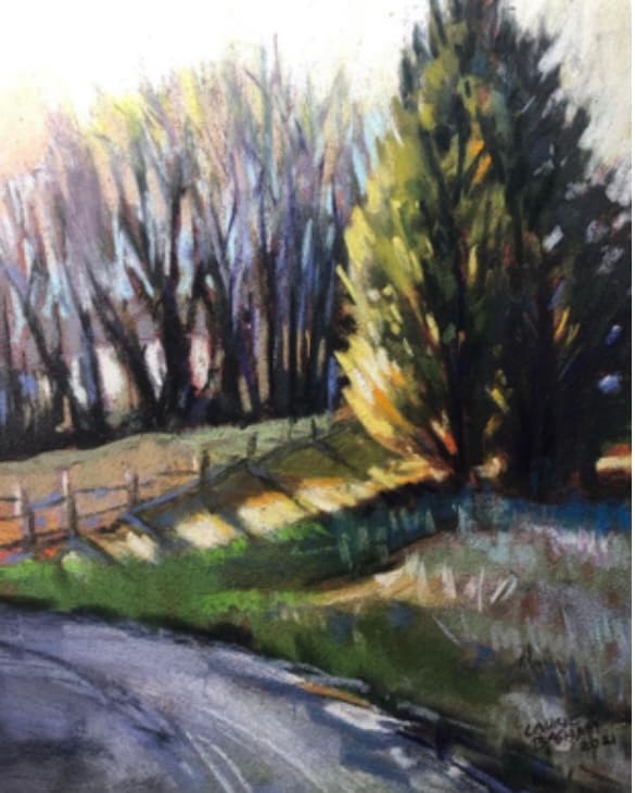 Phelps Farm Walk     9x12 by Laurie Basham, Image 1.