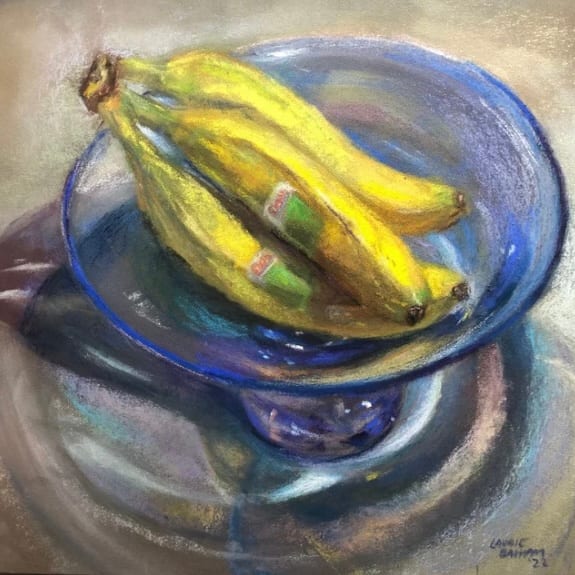 Bananas in a Blue Bowl 