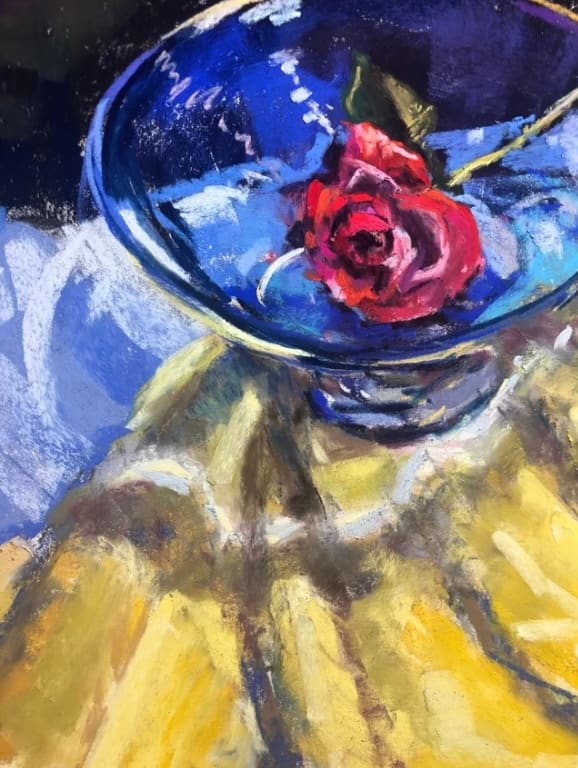 Red Rose in a Blue Bowl 