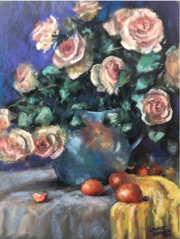 Roses and Clementines by Laurie Basham 