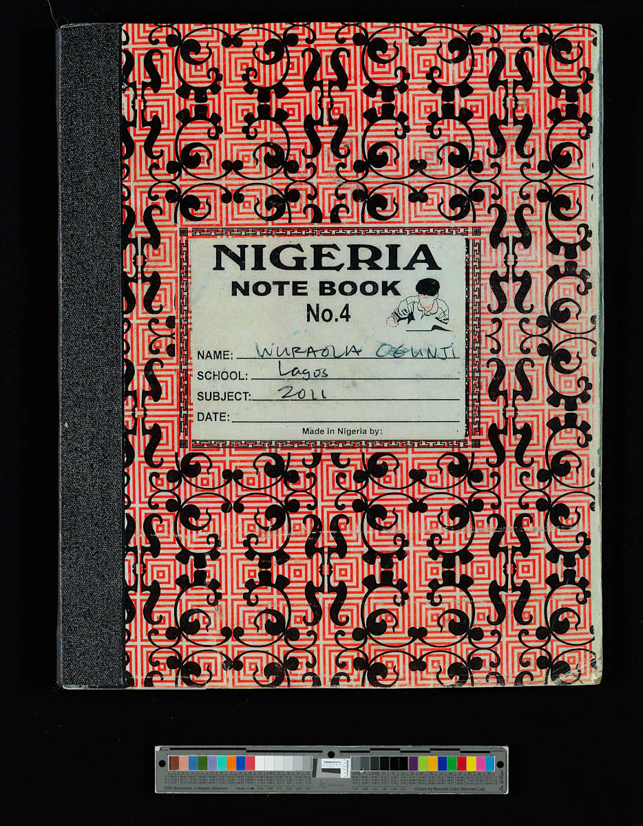 [untitled] from Nigeria Notebook series by Wura-Natasha Ogunji  Image: Wura-Natasha Ogunji, [untitled] from Nigeria Notebook series, 2011. Mixed media collage, 7 ½ x 9 ¾ in. Collection of Art Galleries at Black Studies at The University of Texas at Austin, Gift of Antonio C. La Pastina and Dale A. Rice, 2025.006. Photo courtesy of Mark Doroba.