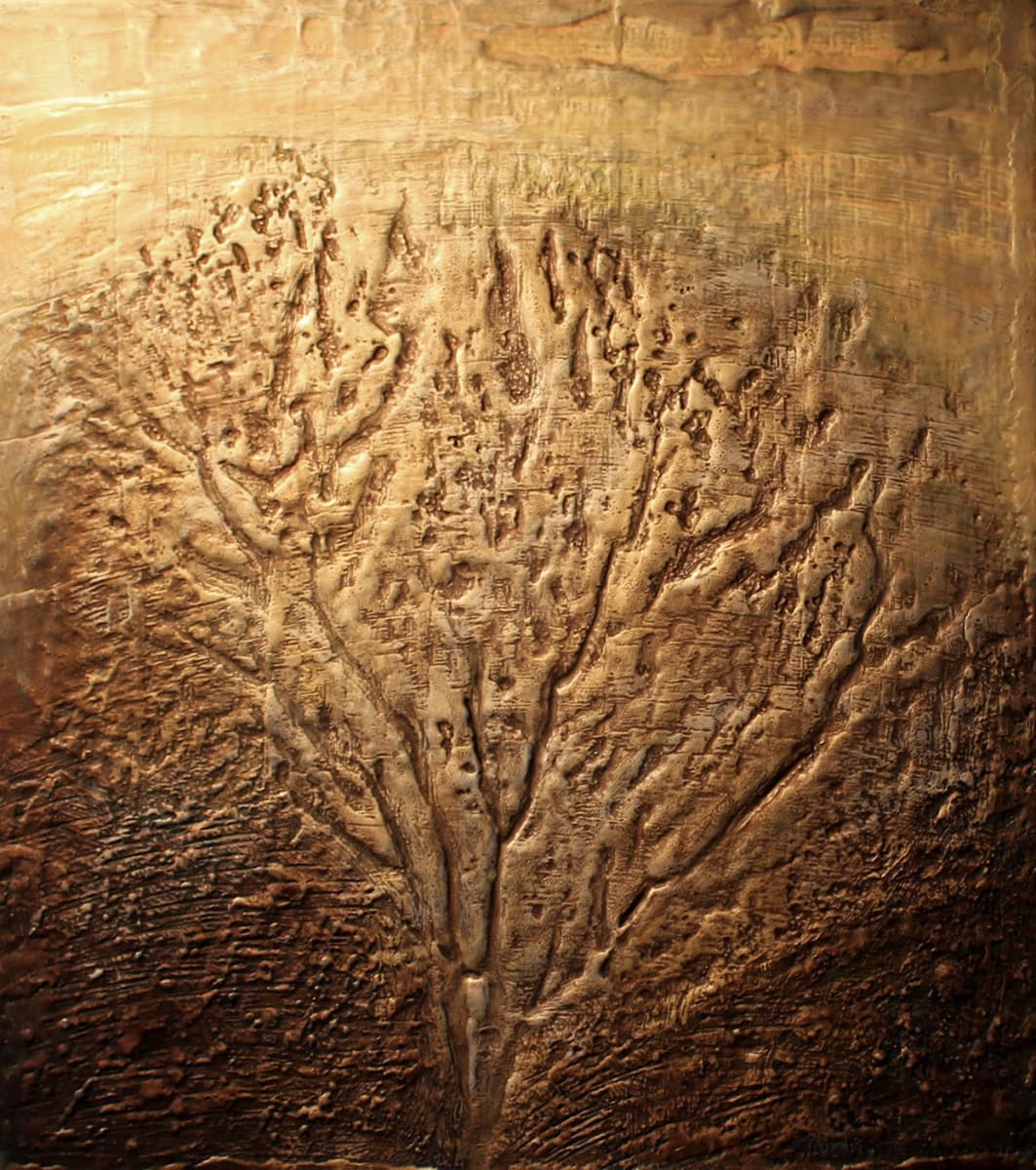Bronze Network by Brenda Hartill  Image: Golden Encaustic Painting