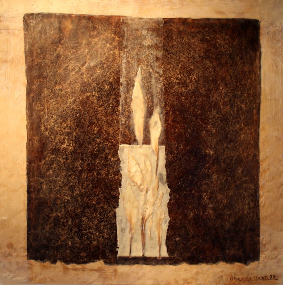 Ghost of the Amaryllis II by Brenda Hartill  Image: Encaustic Painting