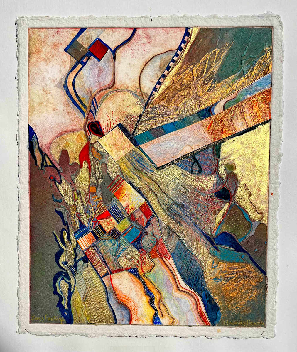 Jazz Festival I by Brenda Hartill  Image: Multi Coloured Abstract collage