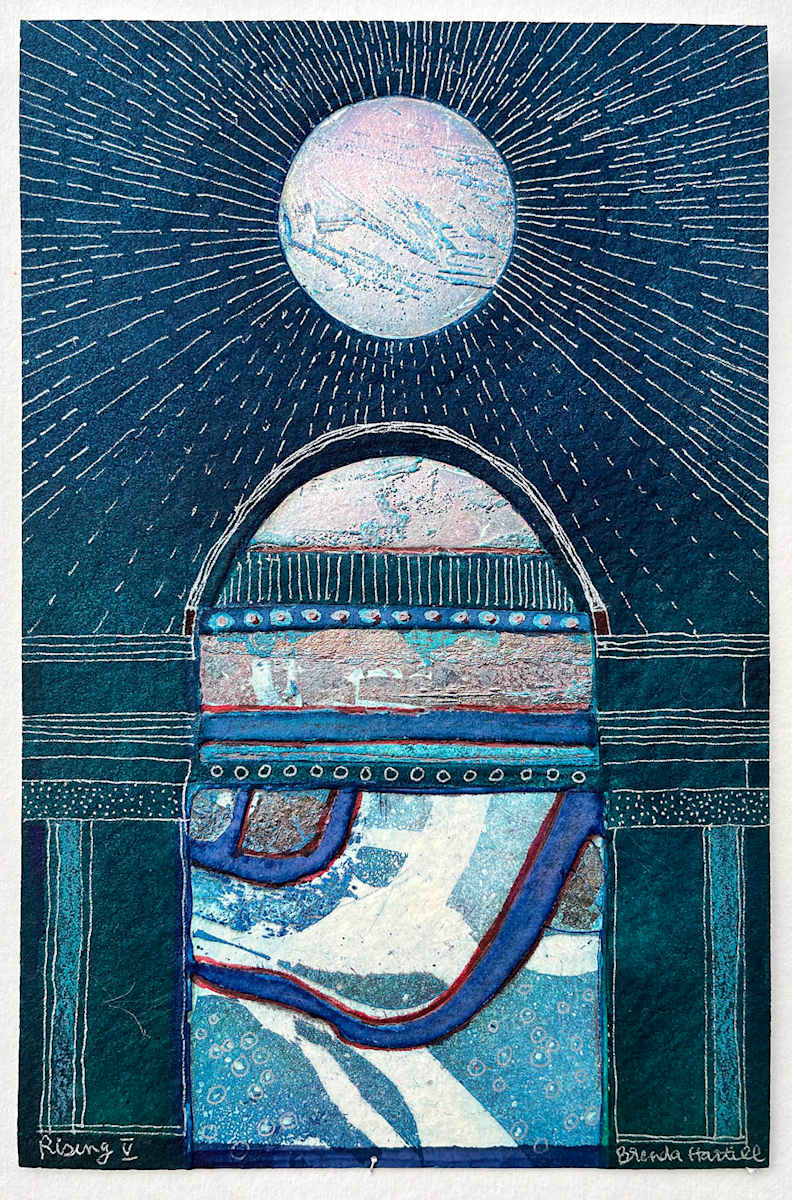 Rising V by Brenda Hartill  Image: Embossed Watercolour with Silver ink work