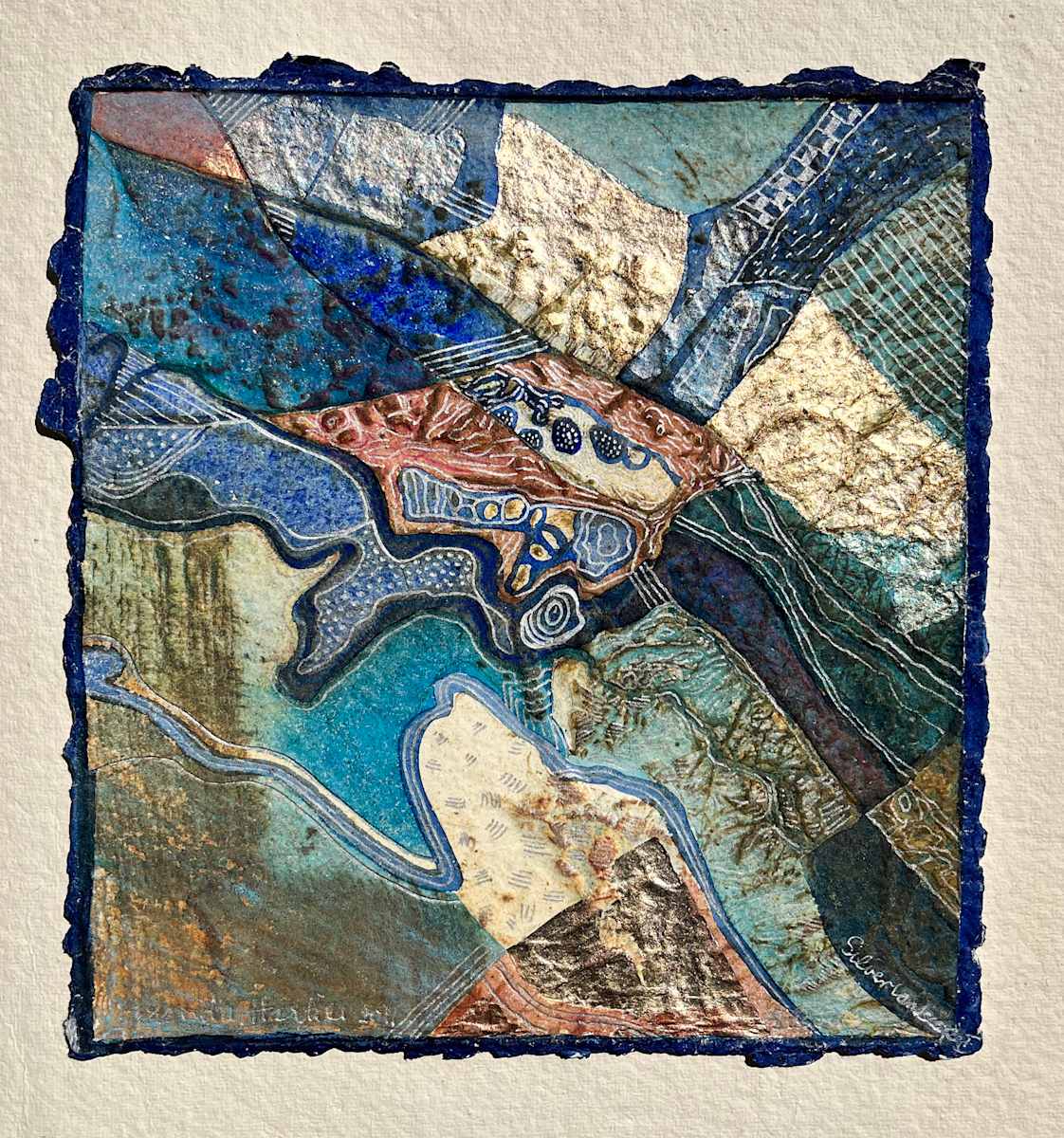 Silver Landscape I by Brenda Hartill  Image: Small Embossed Watercolour with Silver ink