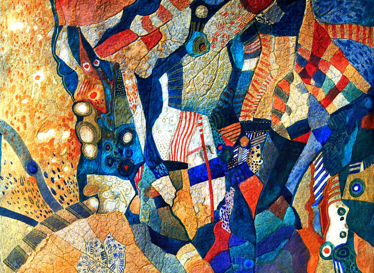 Summer IV by Brenda Hartill  Image: Embossed watercolour with gold ink