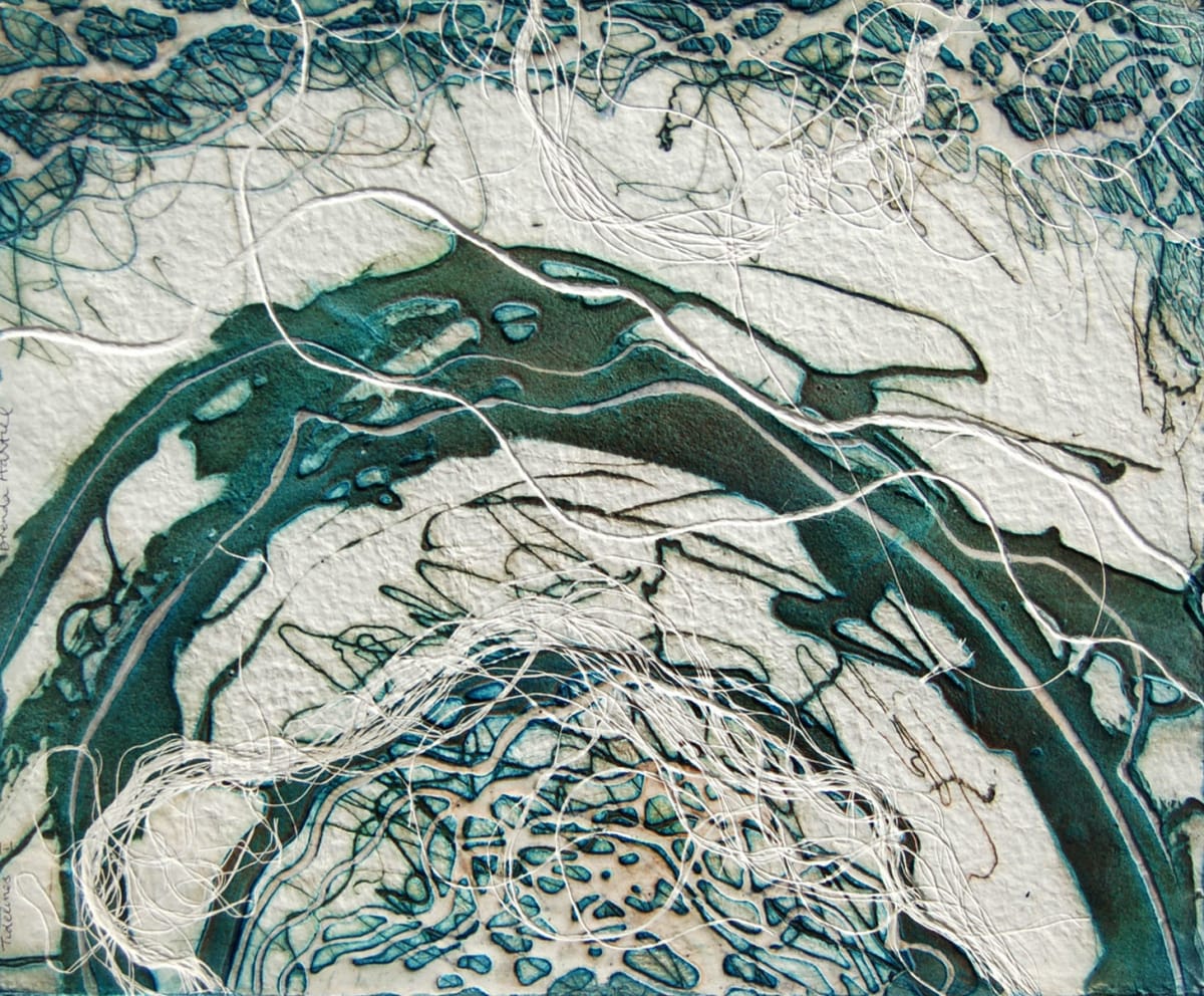 Tidelines I by Brenda Hartill  Image: Embossed Watercolour unique