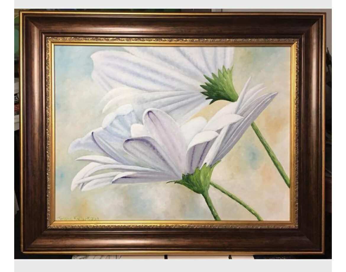 White-Lavender Daisies by Jessica Keller 