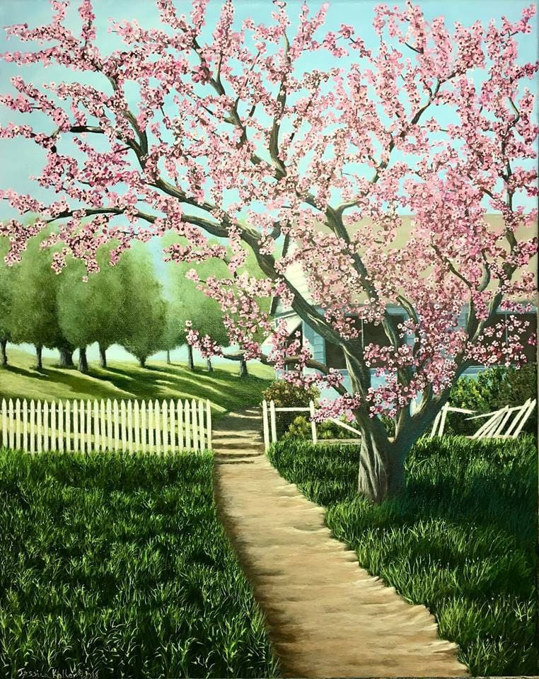 Blossoming Peach Tree by Jessica Keller 